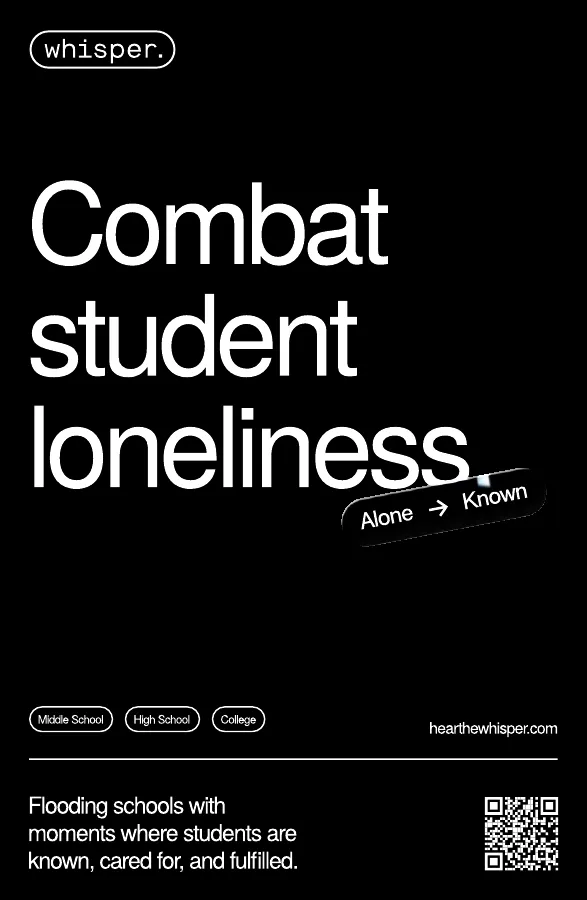 The Whisper pamphlet cover: Combat student loneliness